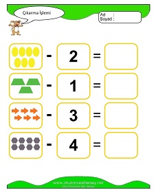 Çıkarma İşlemi Çalışma Sayfaları